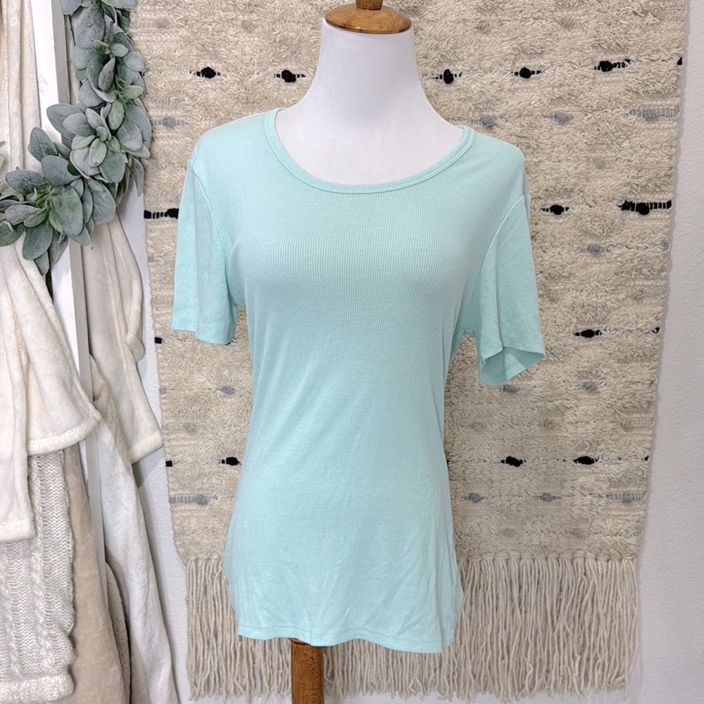 Alternative teal Short Sleeve ribbed Women's tee size L